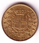 Talijanski zlatnik 20 lira Vittorio i Umberto Otkup zlatnika 20 lira Vittorio i Umberto, Italija