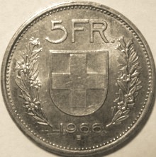 Švicarski srebrnjak od 5 franaka